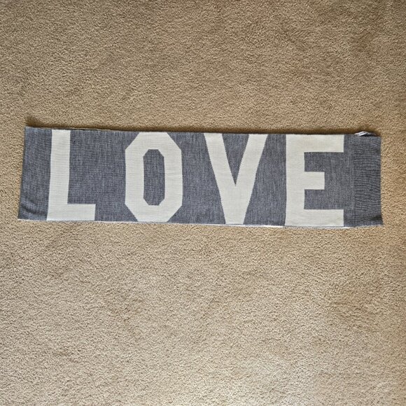 Rebecca Minkoff LOVE Scarf Grey White - Picture 1 of 8